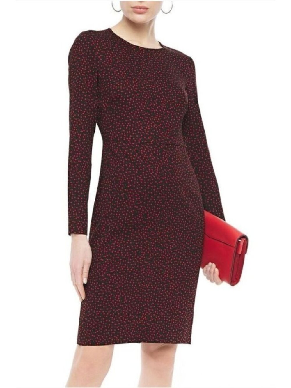 NWT Diane Von Furstenberg Shift Dress Moon Dot Red Black Pattern Size 0 $468 [jb